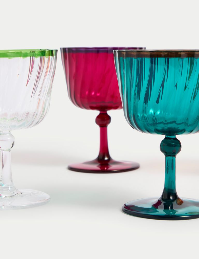 Set of 4 Ikat Brights Two-Tone Wine Glasses 4 of 6