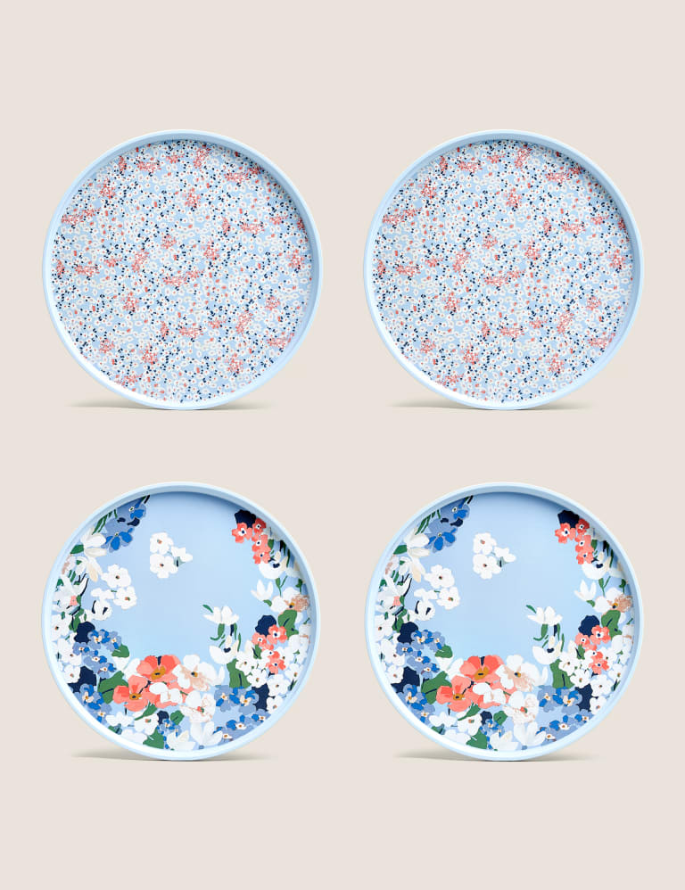 Set of 4 Joules Floral Picnic Plates JOULES M&S