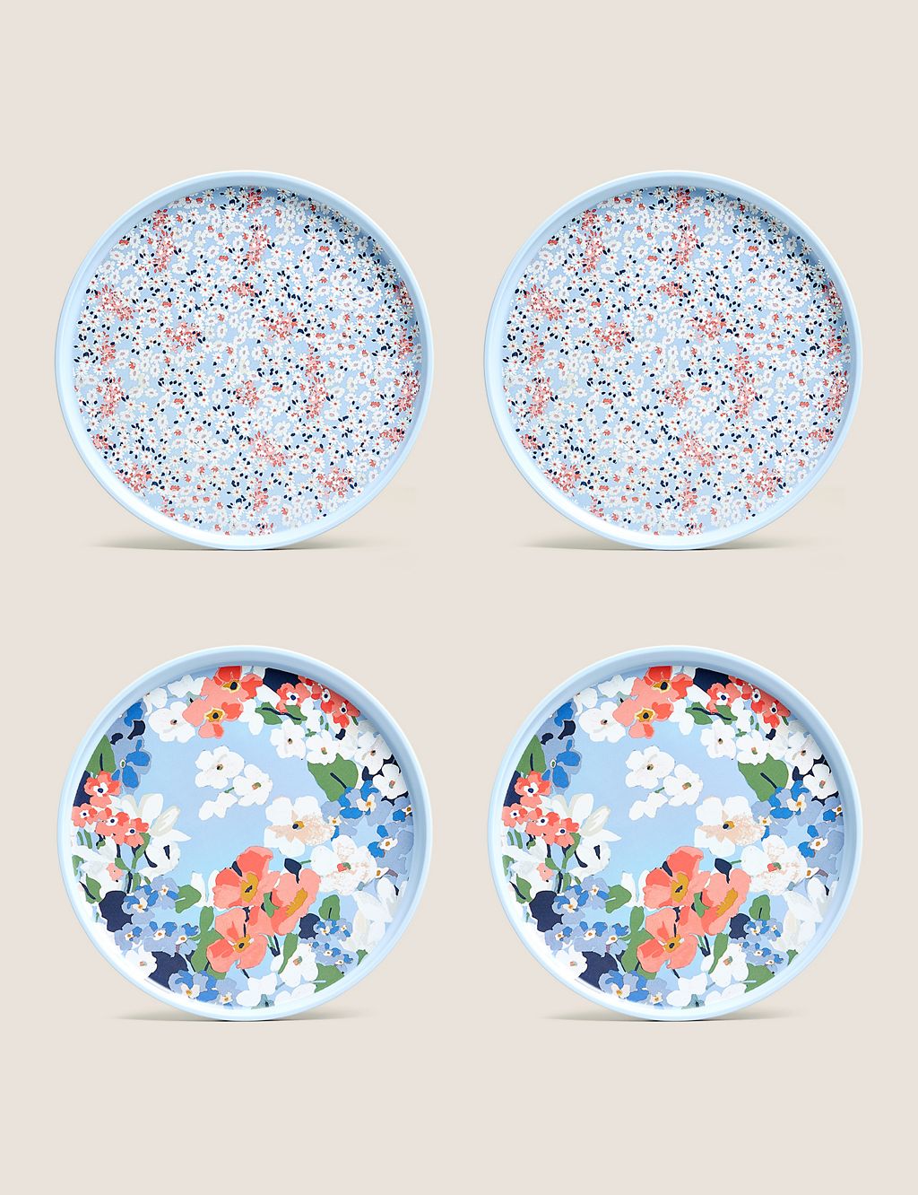 Set of 4 Joules Floral Picnic Side Plates 1 of 6
