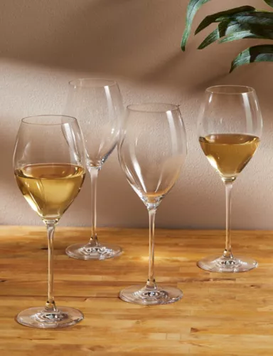 Set of 4 Large White Wine Glasses 1 of 6