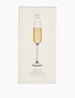 Set of 4 Manhattan Champagne Flutes | M\u0026S