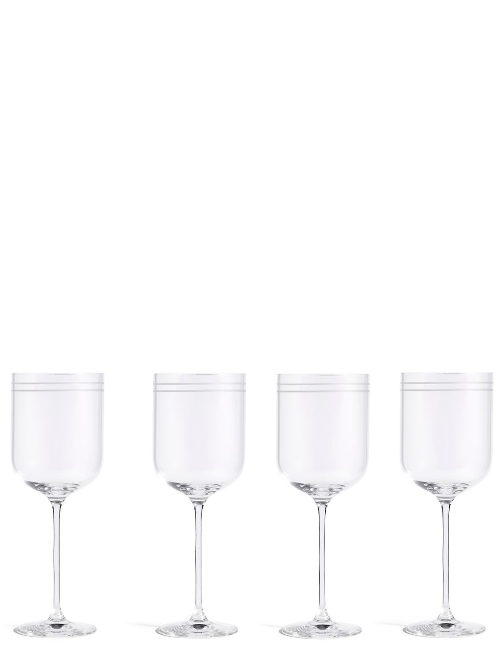 Set of 4 Marlowe Stripe White Wine Glasses 1 of 4