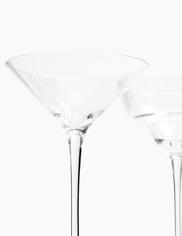 Martini Glasses Set of Two Mismatch Vintage Short Stem 