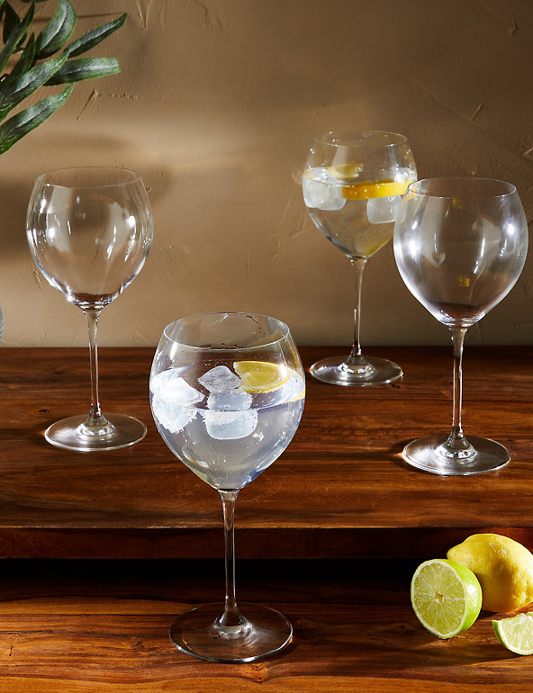 Gin Glasses Set of 4 700ml Cocktail Glasses Glass Barware Sets M&W 