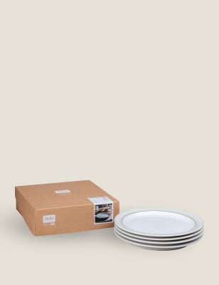 Set of 4 Natural Canvas Dinner Plates Image 2 of 9