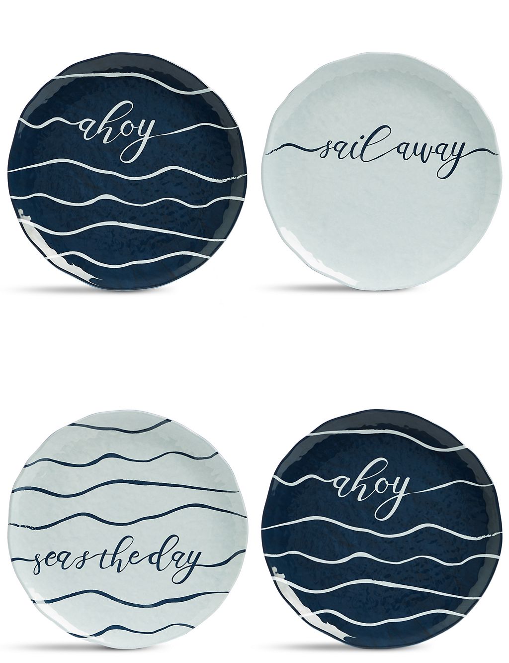 Set of 4 Nautical Side Plates 1 of 5
