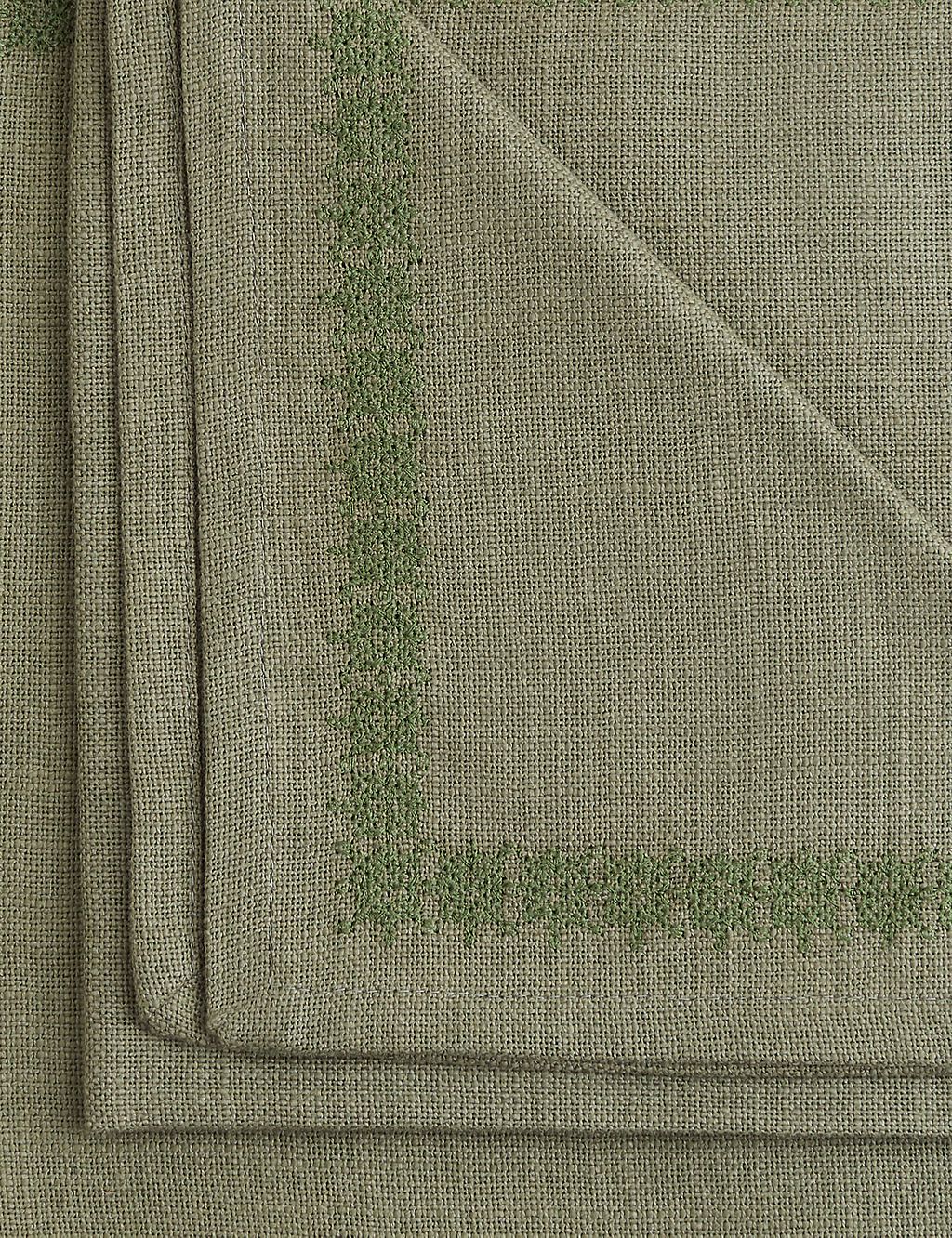 Set of 4 Pure Cotton Embroidered Napkins 2 of 4