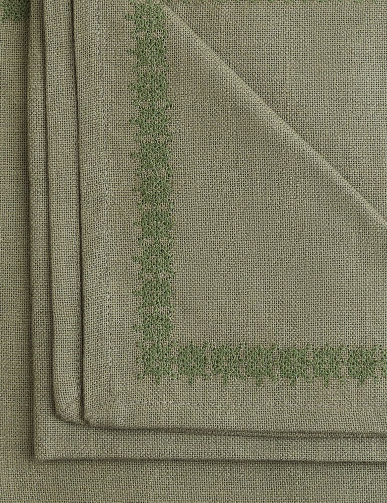 Set of 4 Pure Cotton Embroidered Napkins 3 of 4