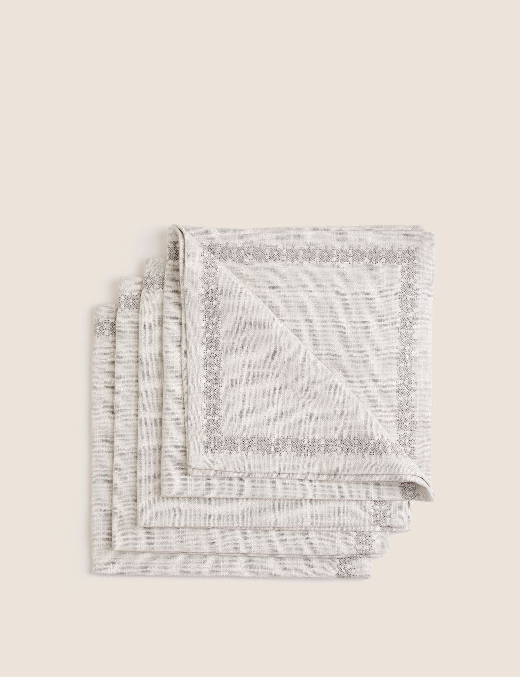 Set of 4 Pure Cotton Embroidered Napkins 3 of 5