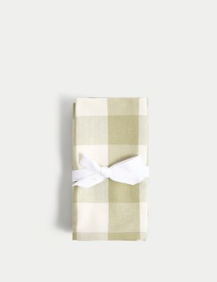 Set of 4 Pure Cotton Gingham Napkins Image 2 of 3