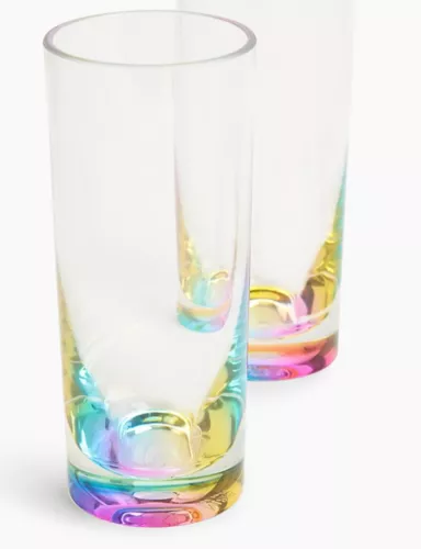Set of 4 Rainbow Picnic Highball Glasses 3 of 4