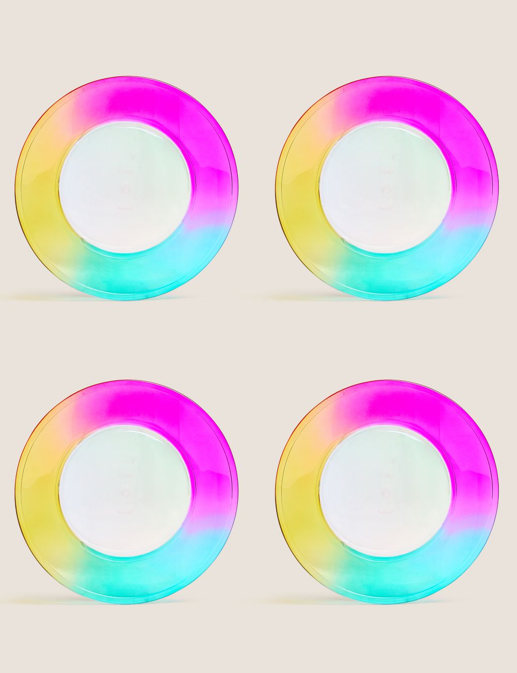 Set of 4 Rainbow Picnic Side Plates 1 of 3