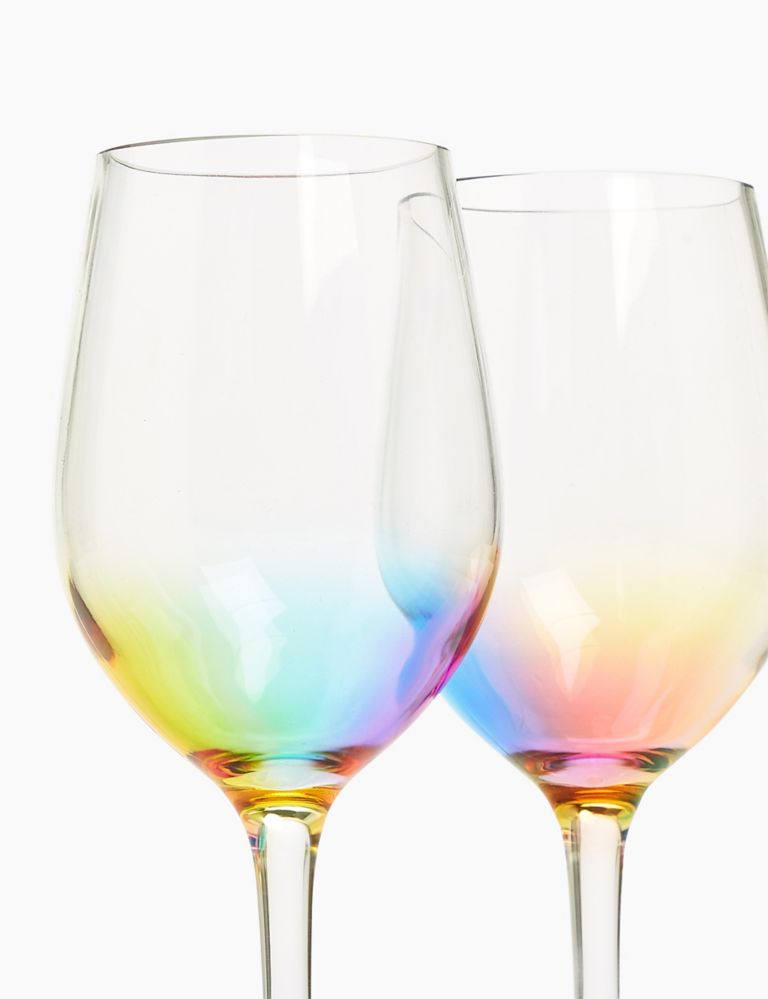 Set of 4 Rainbow Picnic Wine Glasses 3 of 5