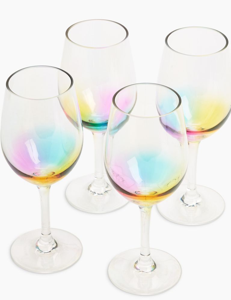 Set of 4 Rainbow Picnic Wine Glasses 2 of 5