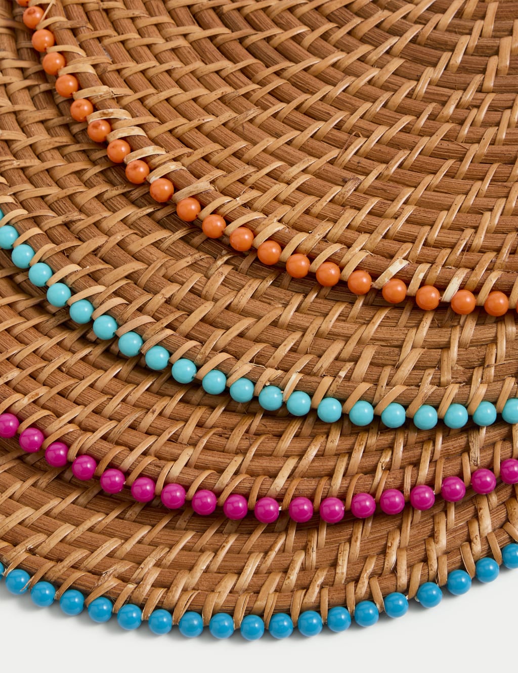 Set of 4 Rattan Beaded Placemats M&S Collection M&S
