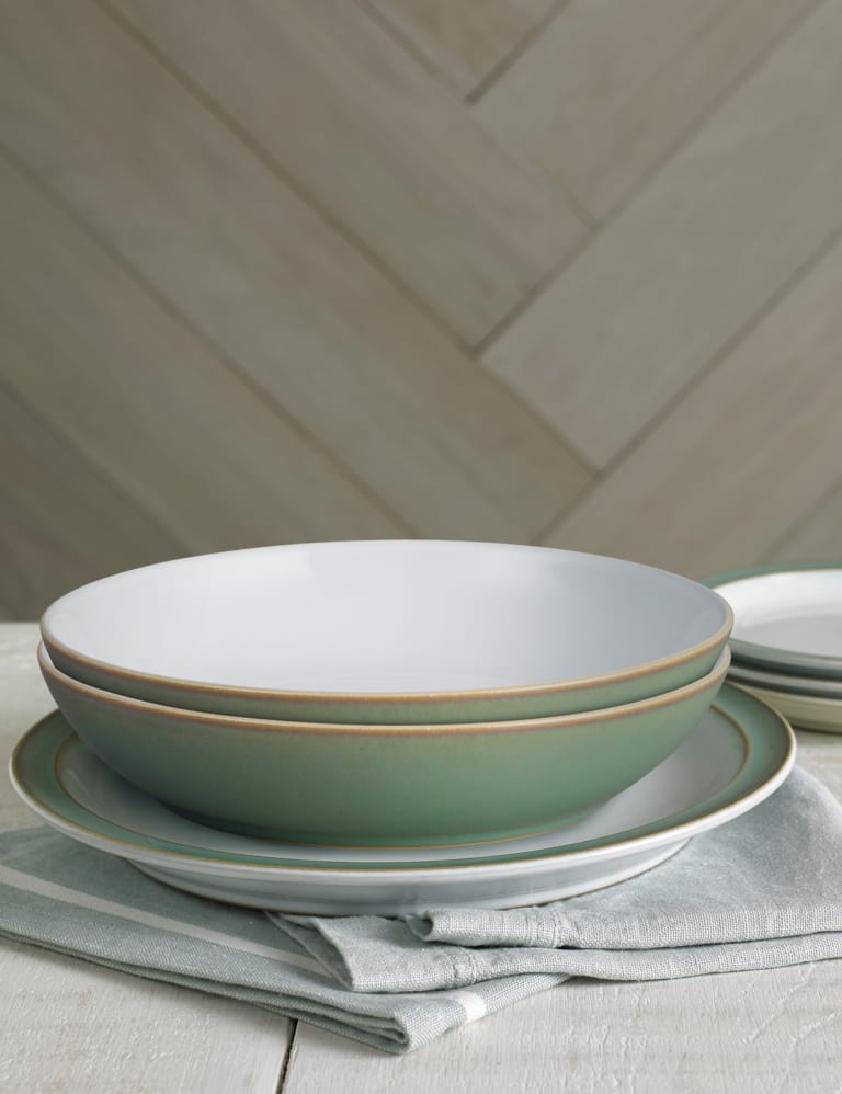 Set of 4 Regency Green Pasta Bowls Denby M&S