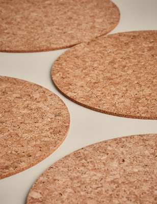 Set of 4 Round Cork Placemats Image 2 of 3