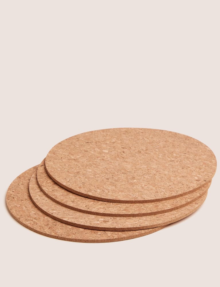 Set of 4 Round Cork Placemats M&S Collection M&S