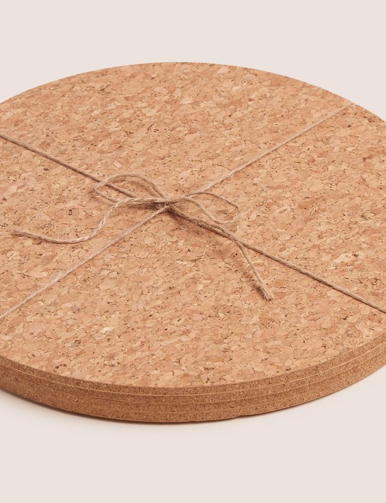 Set of 4 Round Cork Placemats 2 of 3