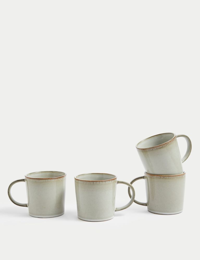 Set of 4 Stoneware Mugs 1 of 4