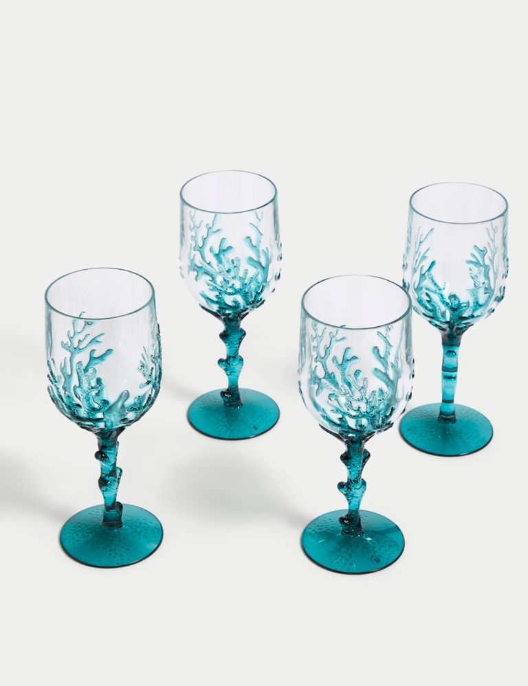 Set of 4 Summer Resort Picnic Wine Glasses 3 of 5