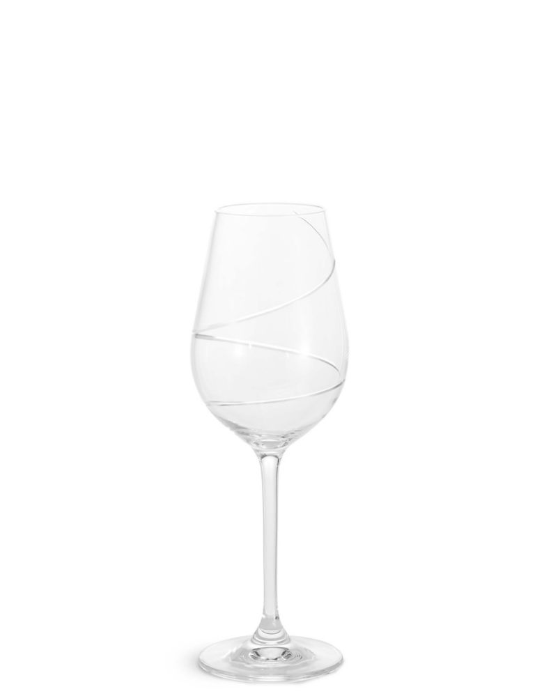 Set of 4 Swirl White Wine Glasses 1 of 3