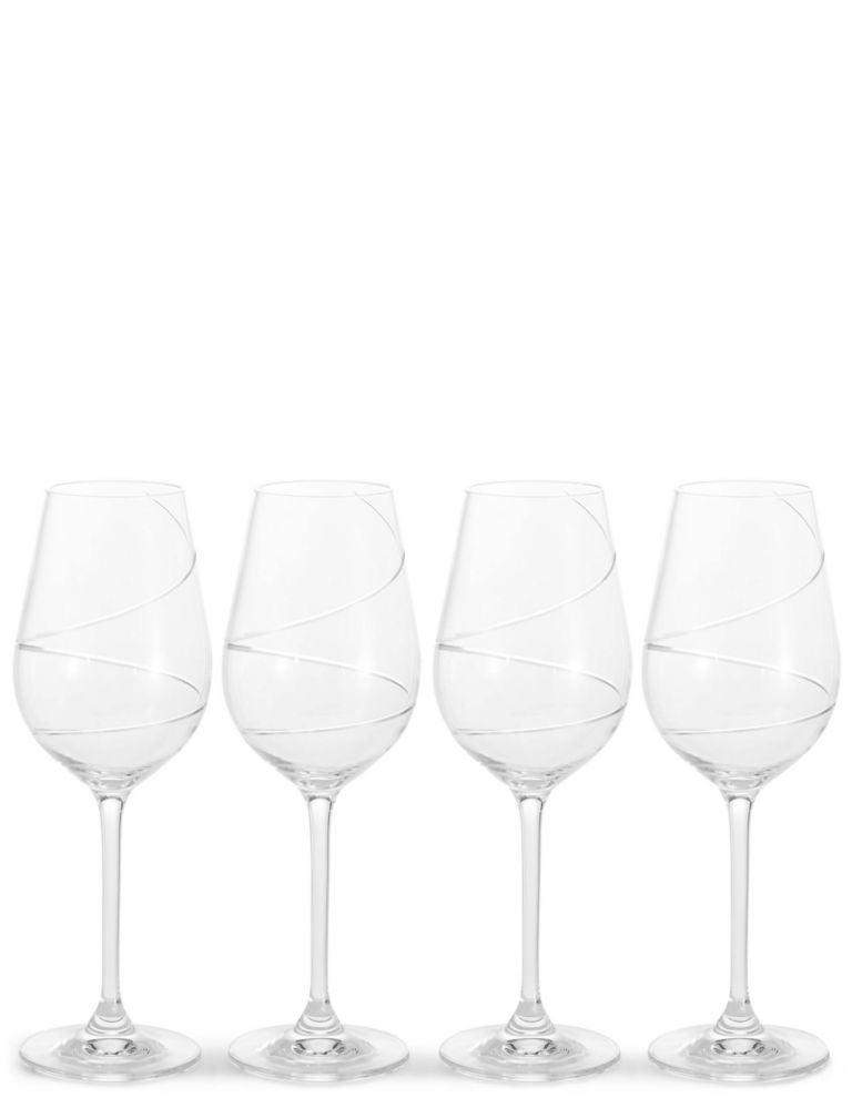 Set of 4 Swirl White Wine Glasses 2 of 3