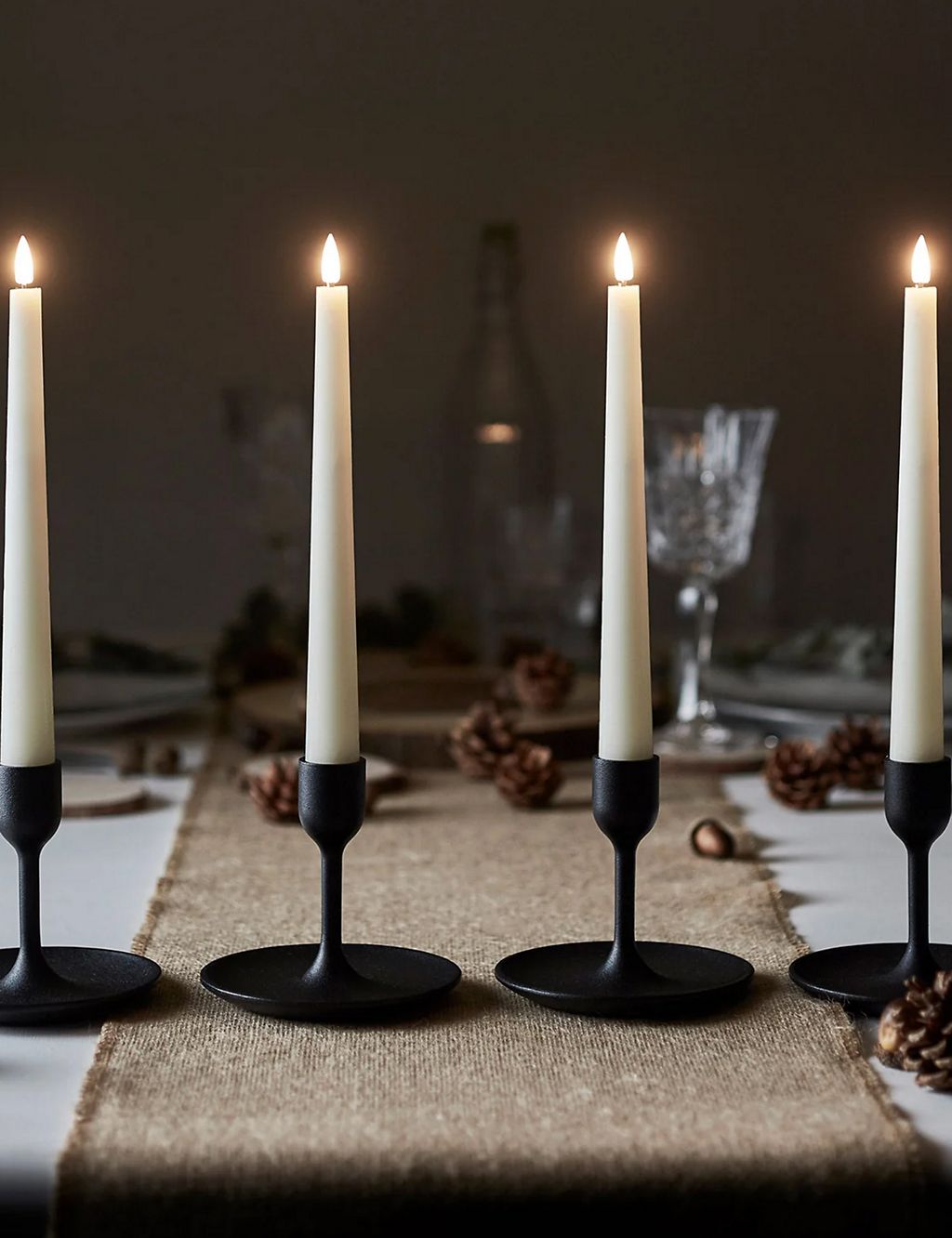 Set of 4 TruGlow® Dinner LED Candles 1 of 3