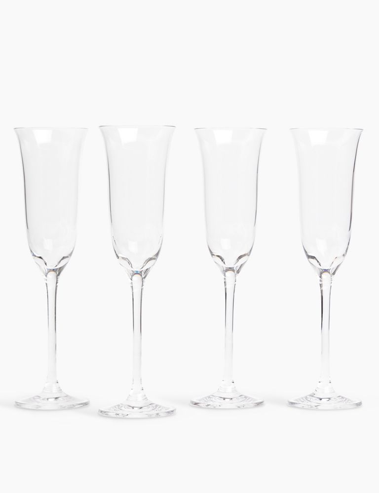 Set of 4 Tulip Crystal Champagne Flutes 1 of 3