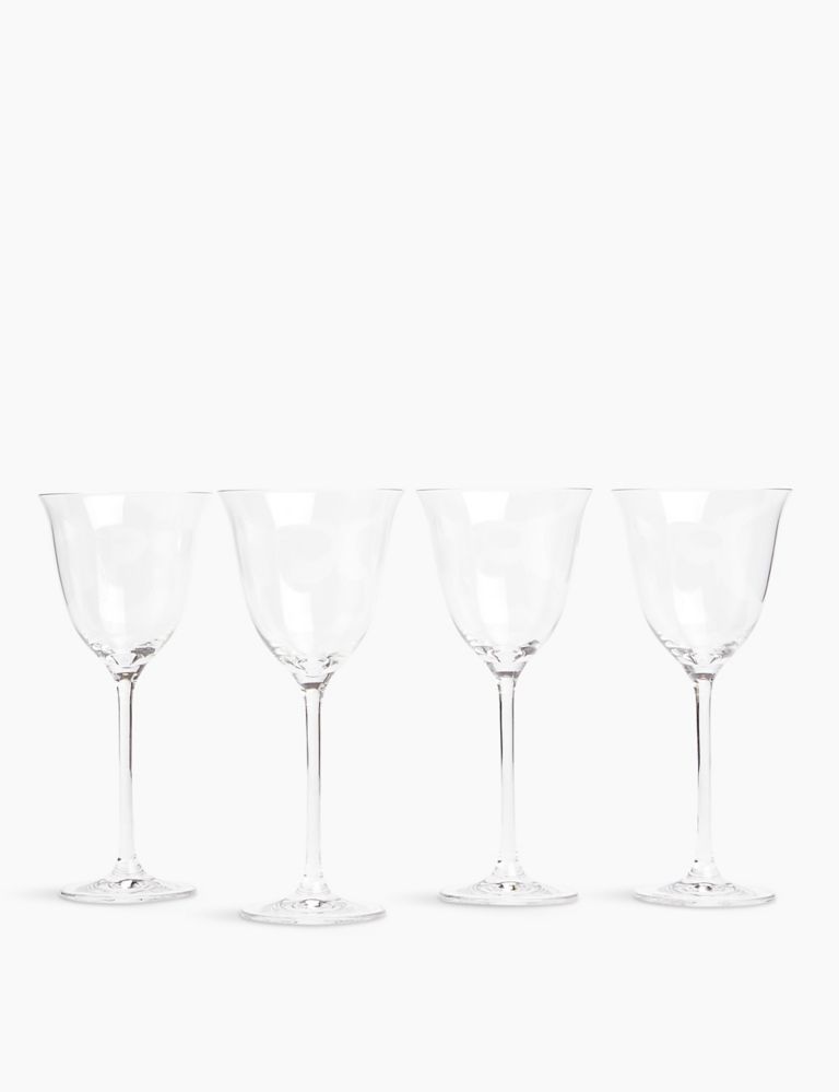 Set of 4 Tulip Crystal Wine Glasses 1 of 3