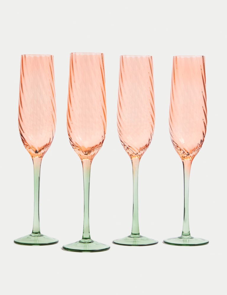 Set of 4 Two Tone Champagne Flutes 1 of 3