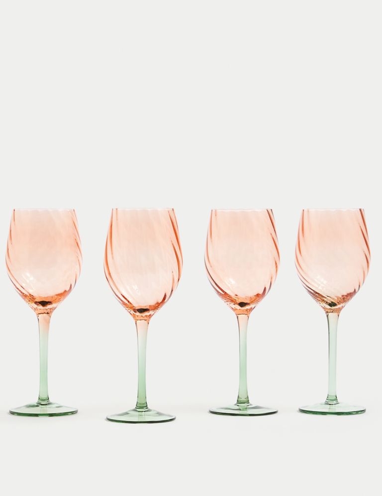 Set of 4 Two Tone Wine Glasses 1 of 3