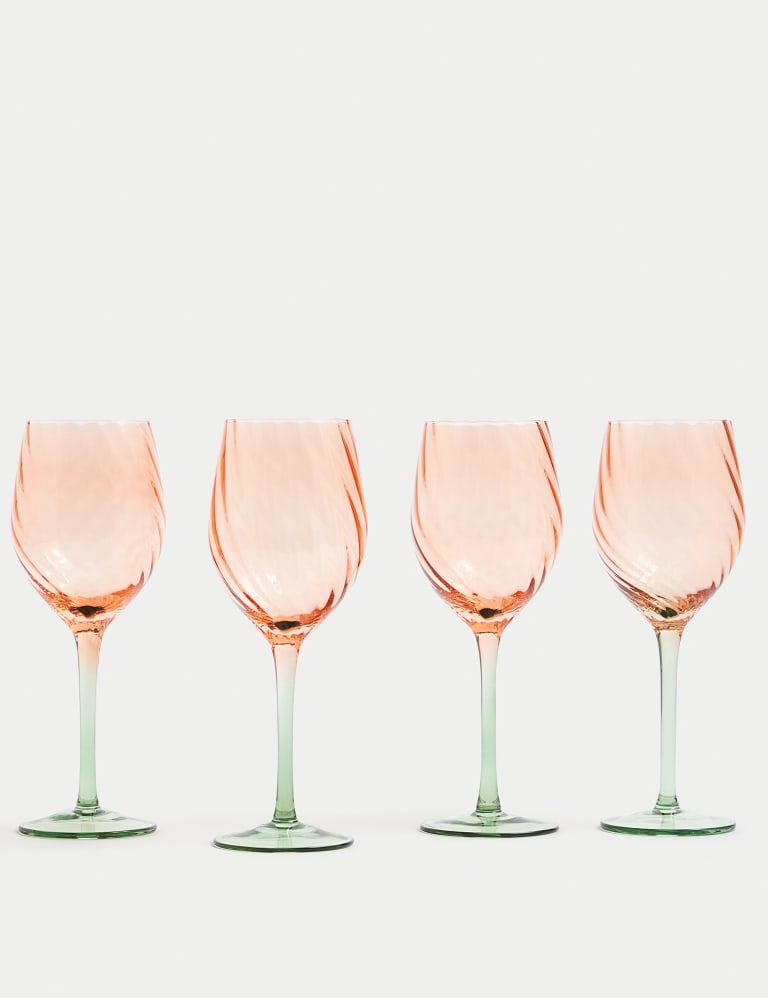 Set of 4 Two Tone Wine Glasses 1 of 3