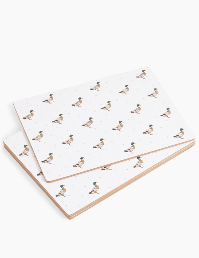 Set of 4 Watercolour Duck Placemats & Coasters 2 of 6