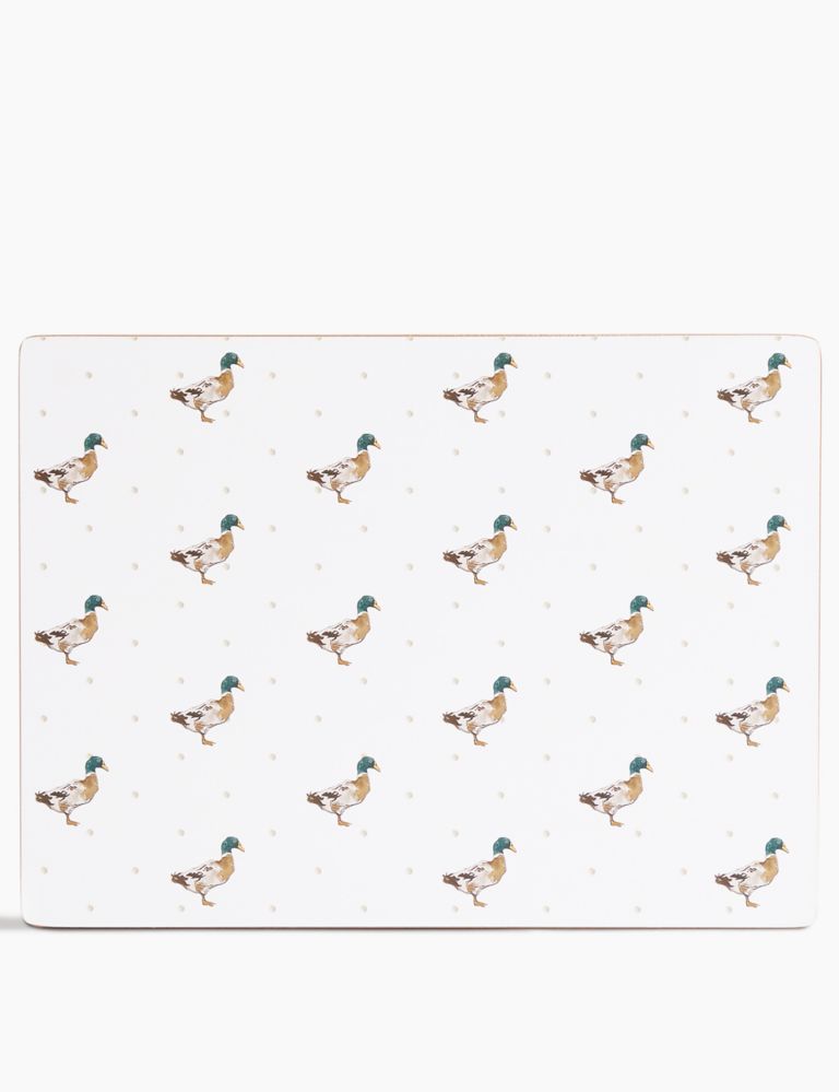 Set of 4 Watercolour Duck Placemats & Coasters 3 of 6