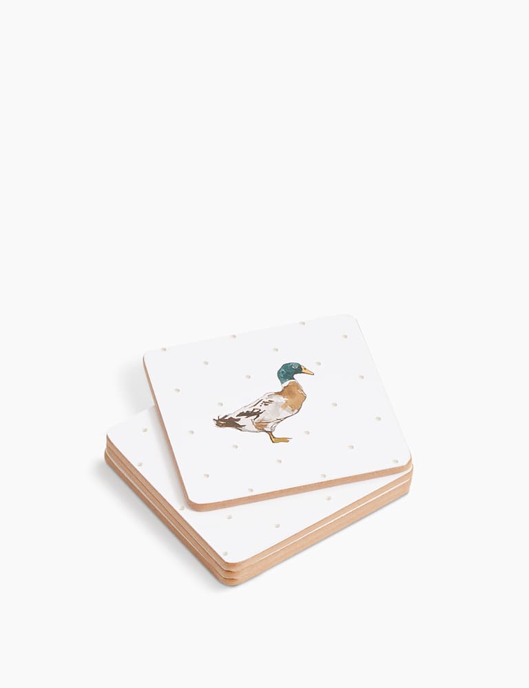 Set of 4 Watercolour Duck Placemats & Coasters M&S