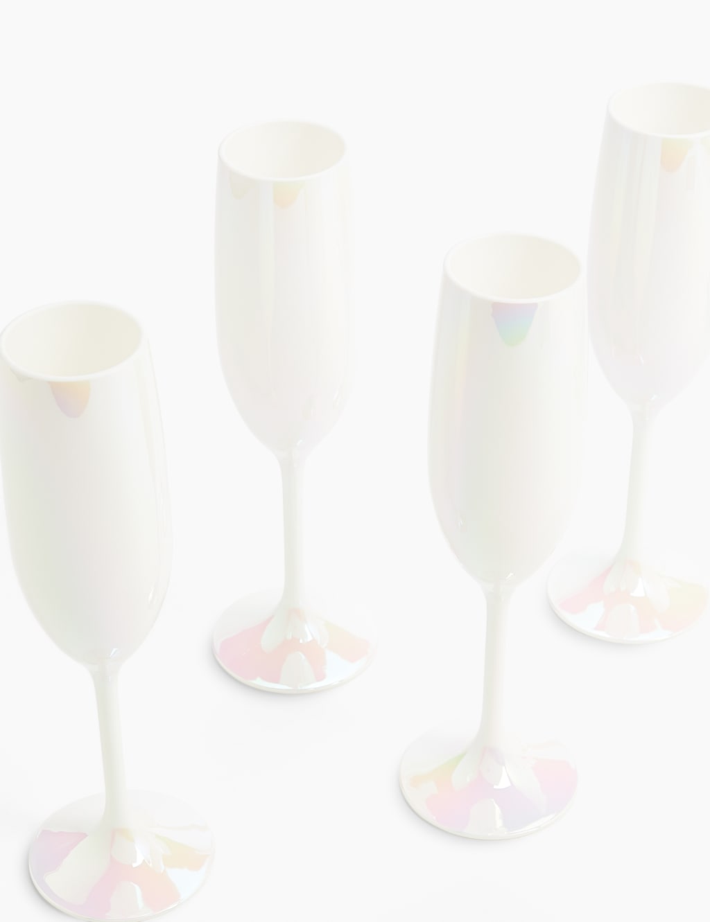 White 2025 champagne flutes