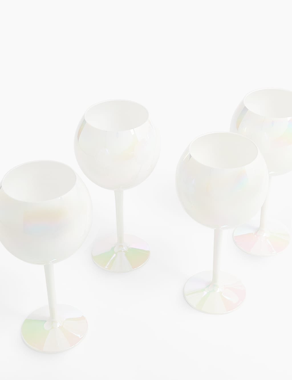 Set of 4 White Lustre Gin Glasses M&S