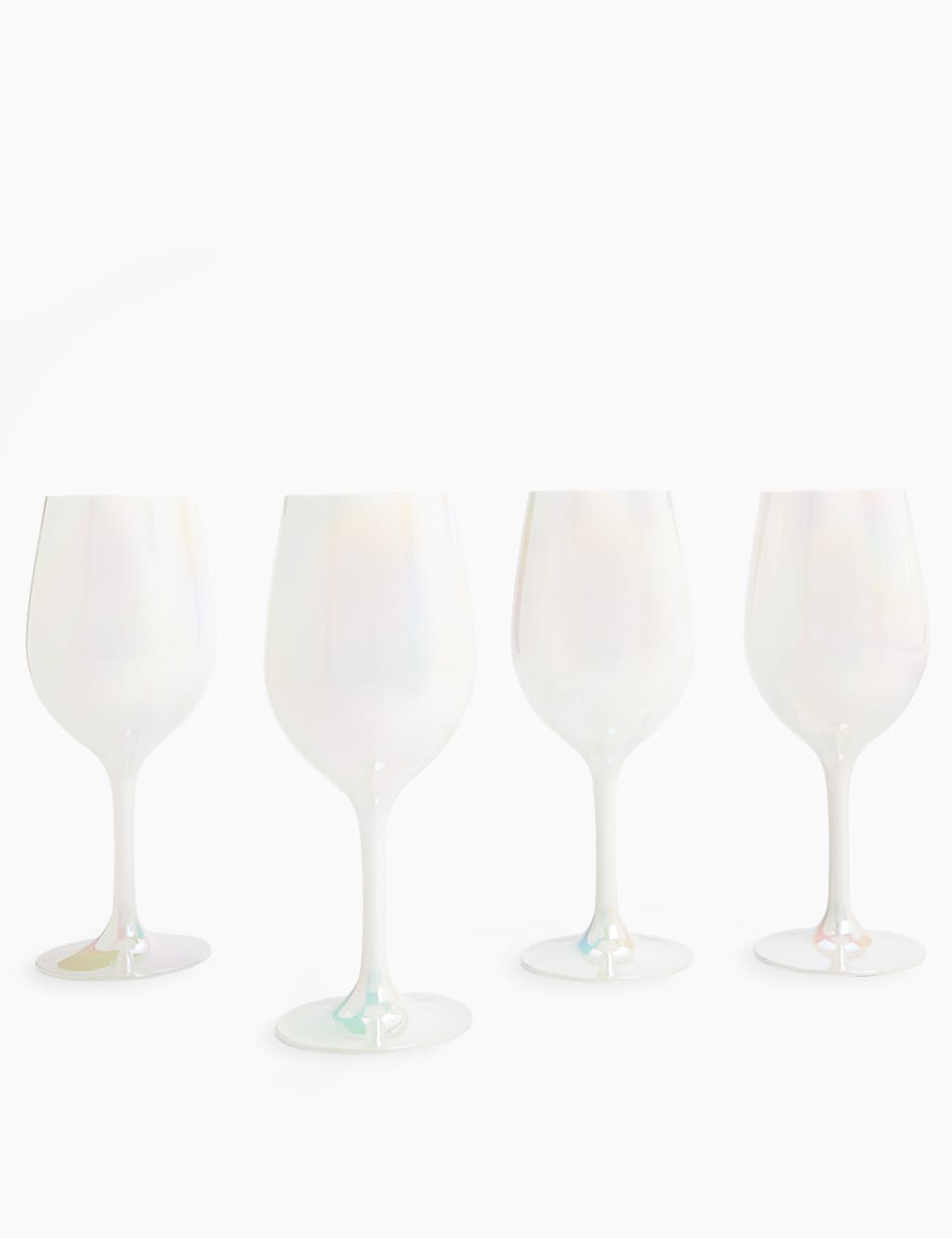 Set of 4 White Lustre Wine Glasses M&S