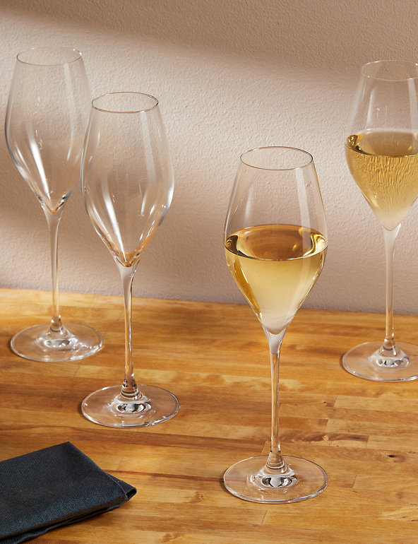Modern Elegant Party Champagne Flute Glasses in Rose Gold-Tone Finish Set of 4