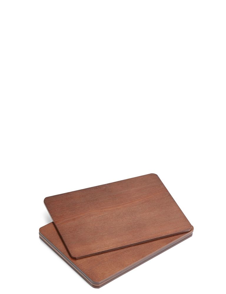Set of 4 Wood Effect Placemats & Coasters 2 of 5