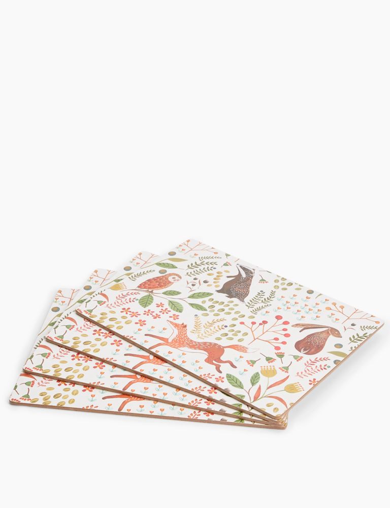 Set of 4 Woodland Print Placements 1 of 4