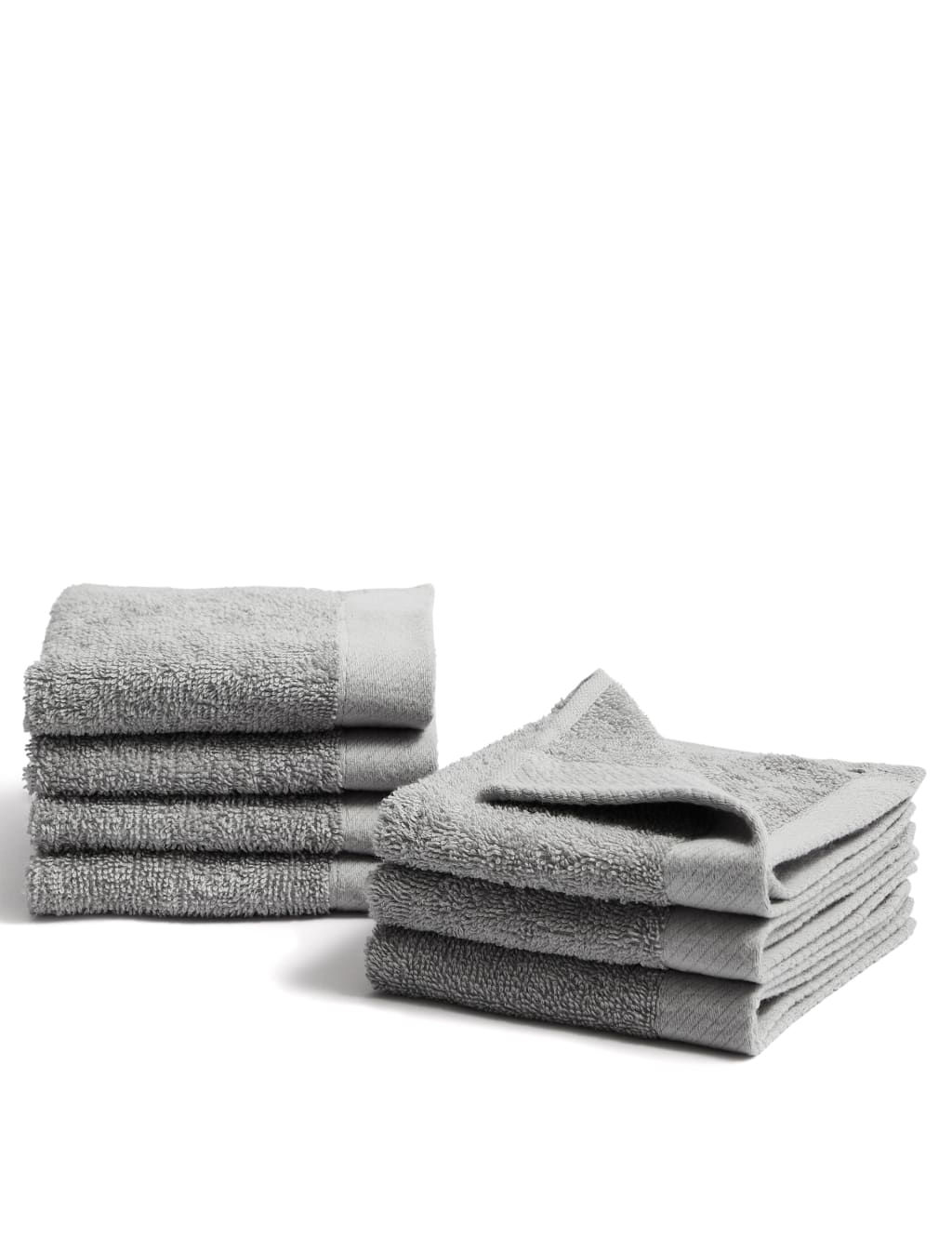 Set of 7 Pure Cotton Face Cloths M S Collection M S