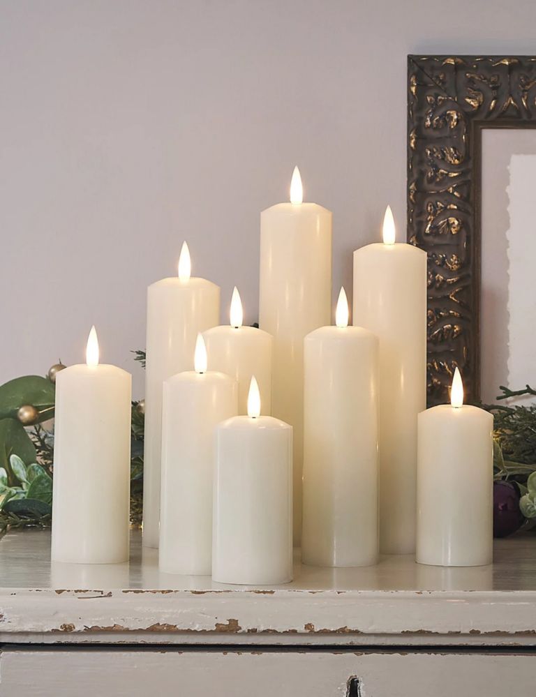 Set of 9 TruGlow® Slim Pillar LED Candles 3 of 5