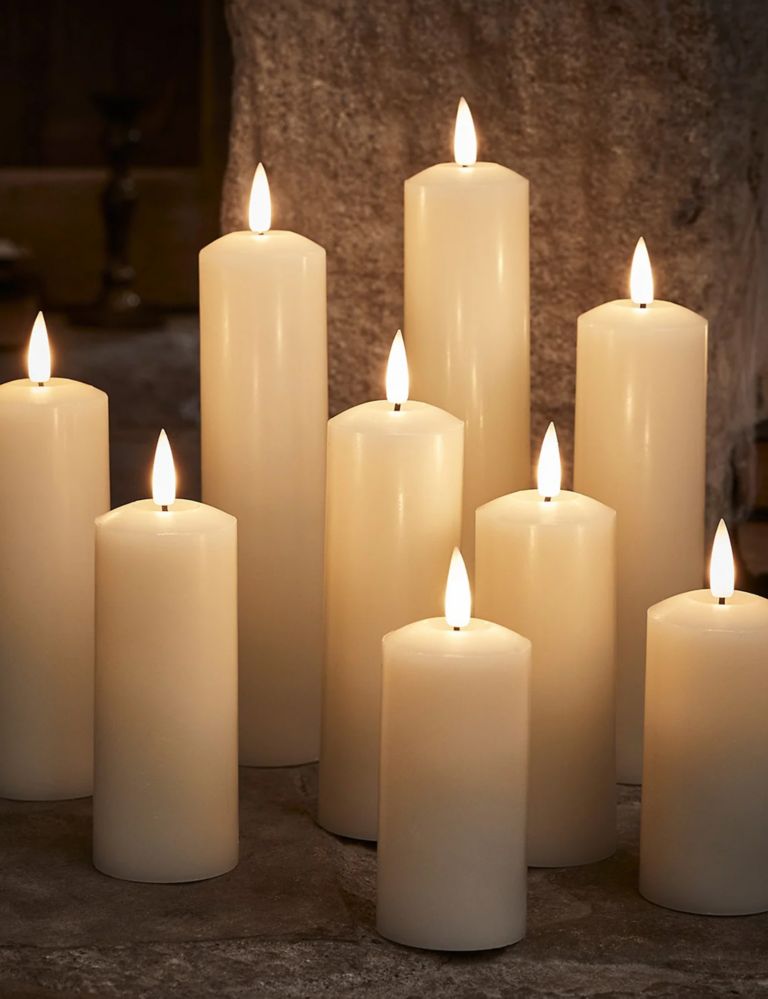 Set of 9 TruGlow® Slim Pillar LED Candles 4 of 5