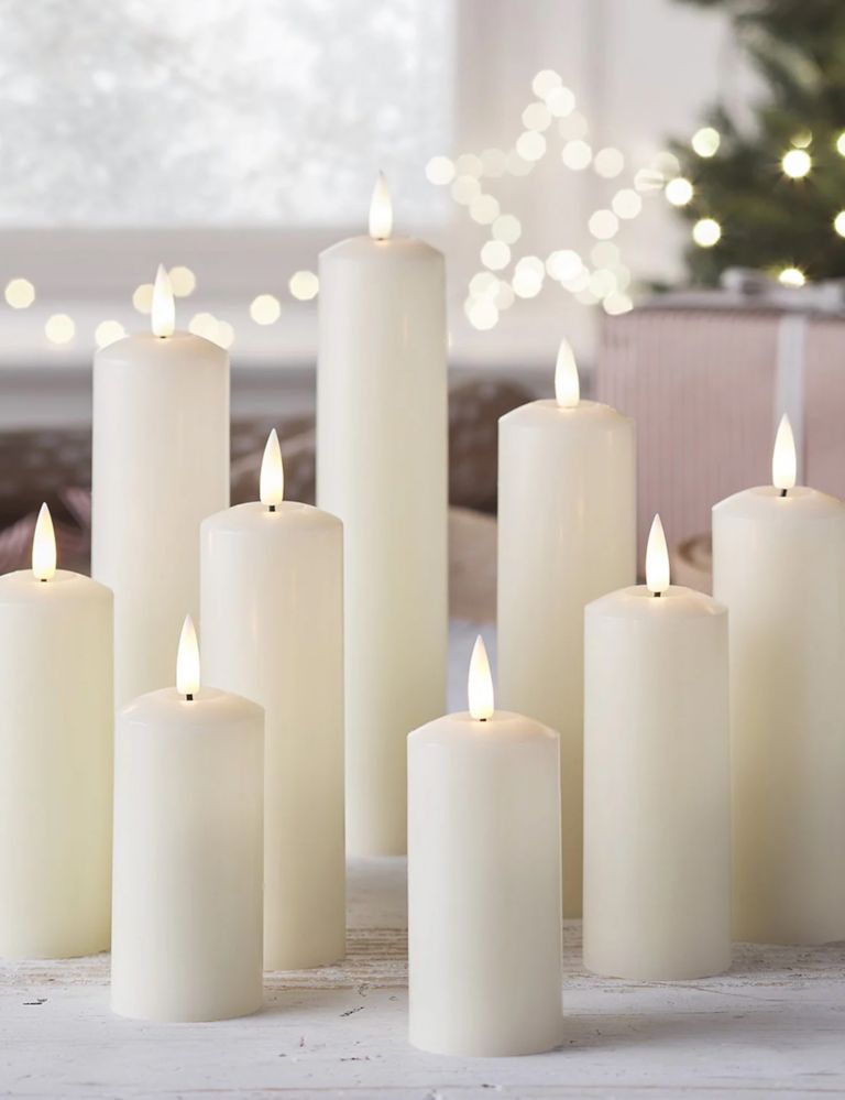 Set of 9 TruGlow® Slim Pillar LED Candles 5 of 5