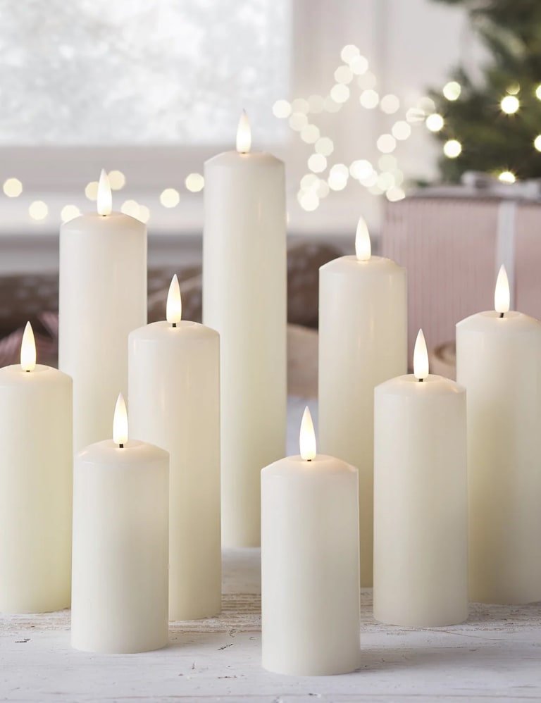 Set of 9 TruGlow® Slim Pillar LED Candles 5 of 5