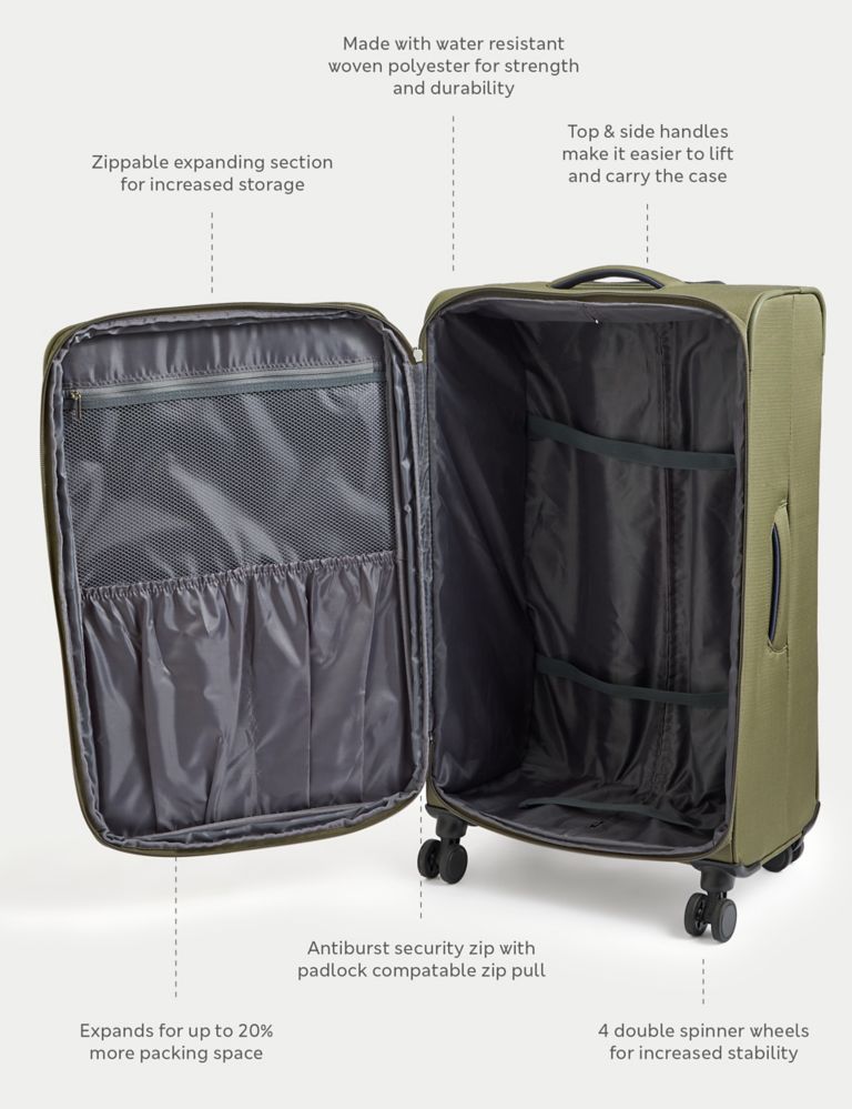 Seville 4 Wheel Soft Large Suitcase 9 of 9