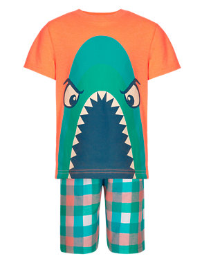 Shark Face Short Pyjamas (1-7 Years) Image 2 of 4