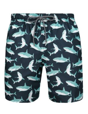 Shark Print Swim Shorts Image 2 of 4